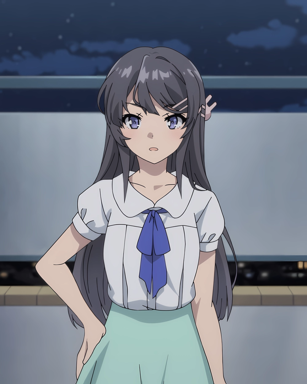 mai sakurajima cảnh hoàng hôn