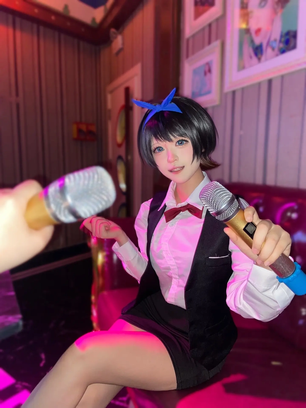 ruka sarashina cosplay nền hoa