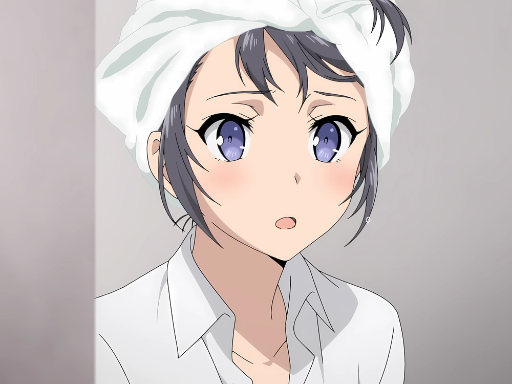 sakurajima mai tóc dài suôn